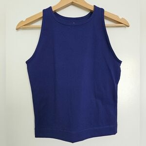 Everlane The Perform Cobalt Blue Built in Bra Tank Top Sz S